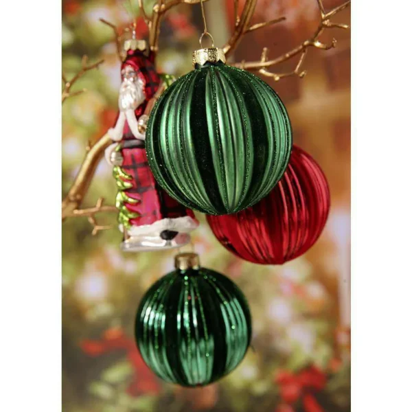 Weihnachtskugeln^DecoWoerner Weihnachtskugel Velvet , 8 Cm, 2 Stück rot