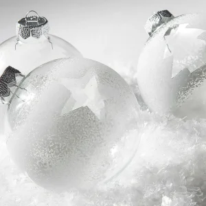Weihnachtskugeln^DecoWoerner Weihnachtskugel Winter-White 8 Cm, 3 Stück transparent
