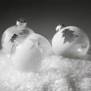 Weihnachtskugeln^DecoWoerner Weihnachtskugel Winter-White 8 Cm, 3 Stück transparent