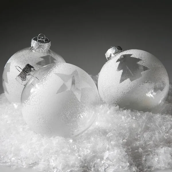 Weihnachtskugeln^DecoWoerner Weihnachtskugel Winter-White 8 Cm, 3 Stück transparent
