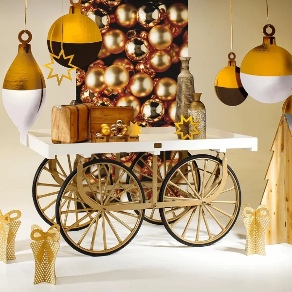 Xxl Weihnachtsdeko^DecoWoerner Weihnachtskugel-Display 35 X 46 Cm Gold schwarz