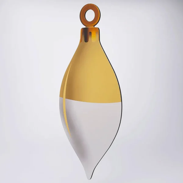 Xxl Weihnachtsdeko^DecoWoerner Weihnachtskugel-Display In Tropfen-Form 25 X 56 Cm Gold weiß