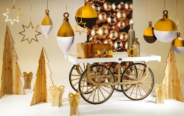 Xxl Weihnachtsdeko^DecoWoerner Weihnachtskugel-Display In Tropfen-Form 25 X 56 Cm Gold weiß