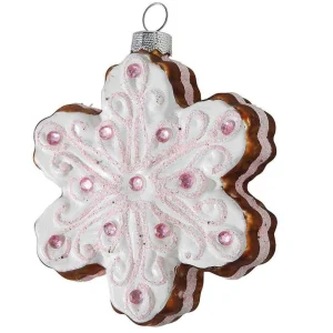 Weihnachtskugeln^DecoWoerner Weihnachtskugelhänger "Schneeflocke" 9,5 Cm weiß