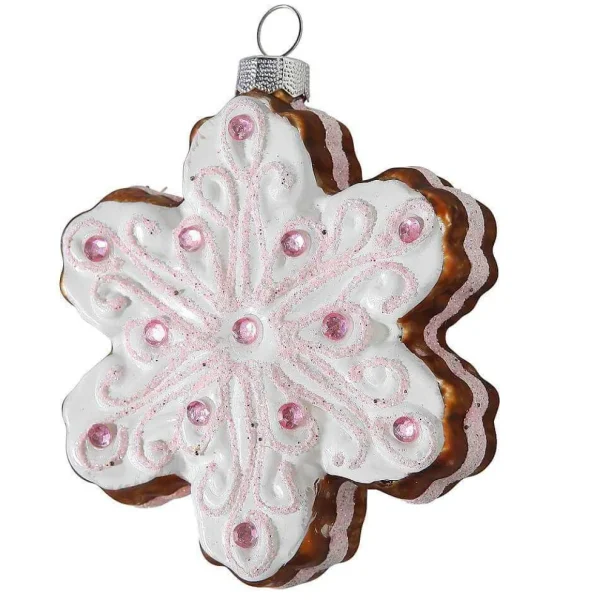 Weihnachtskugeln^DecoWoerner Weihnachtskugelhänger "Schneeflocke" 9,5 Cm weiß