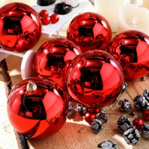 Weihnachtskugeln^DecoWoerner Weihnachtskugeln Glänzend Schwer Entflammbarem 6 Cm 24 Stück rot