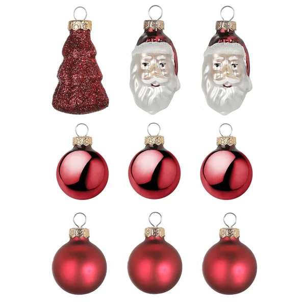Weihnachtskugeln^DecoWoerner Weihnachtskugel-Set Aus Glas 9 Stück In Der Box rot