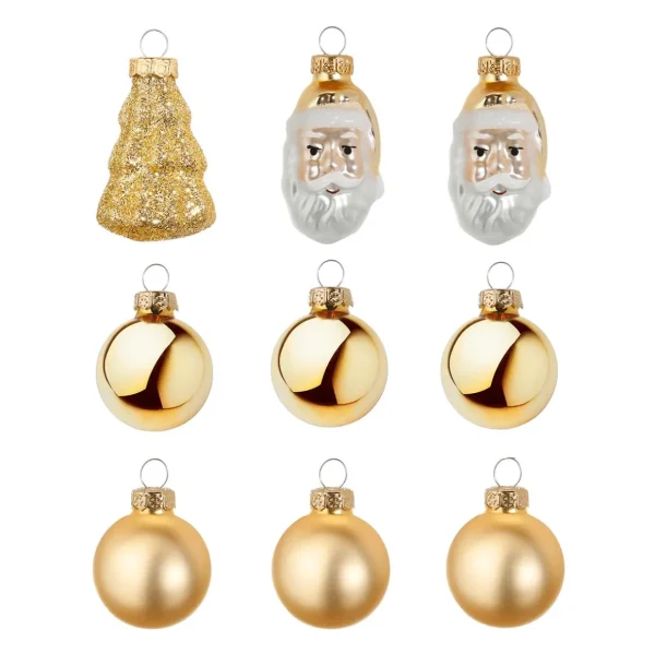 Weihnachtskugeln^DecoWoerner Weihnachtskugel-Set Aus Glas 9 Stück In Der Box gold