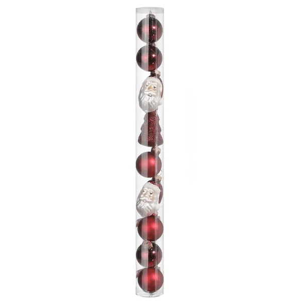 Weihnachtskugeln^DecoWoerner Weihnachtskugel-Set Aus Glas 9 Stück In Der Box rot