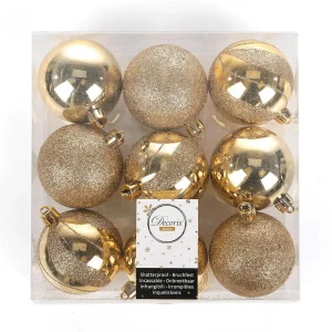 Weihnachtskugeln^DecoWoerner Weihnachtskugel-Set, , Kunststoff, 6 Cm Ø – 9 Stück gold