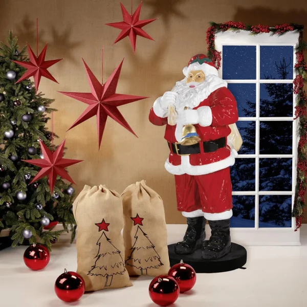 Xxl Weihnachtsdeko^DecoWoerner Weihnachtsmann Aus Fiberglas 180 Cm rot