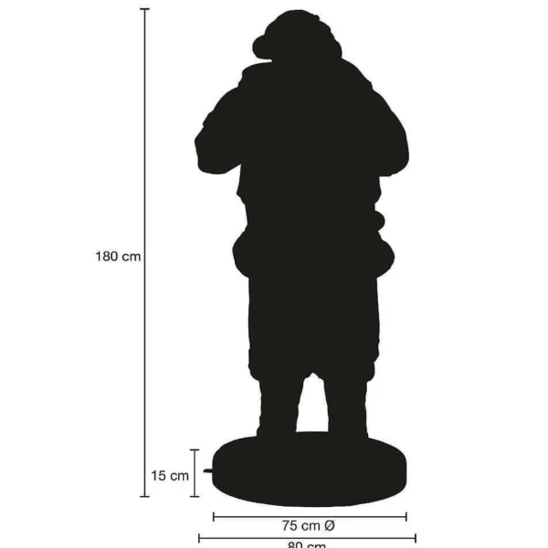 Xxl Weihnachtsdeko^DecoWoerner Weihnachtsmann In Wunschfarbe 180 Cm