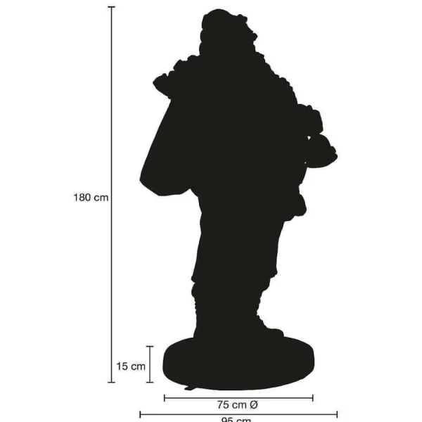 Xxl Weihnachtsdeko^DecoWoerner Weihnachtsmann In Wunschfarbe 180 Cm
