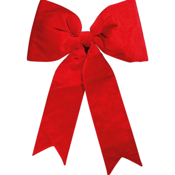 Xxl Weihnachtsdeko^DecoWoerner Weihnachts-Schleife Samt 80 Cm Lang rot