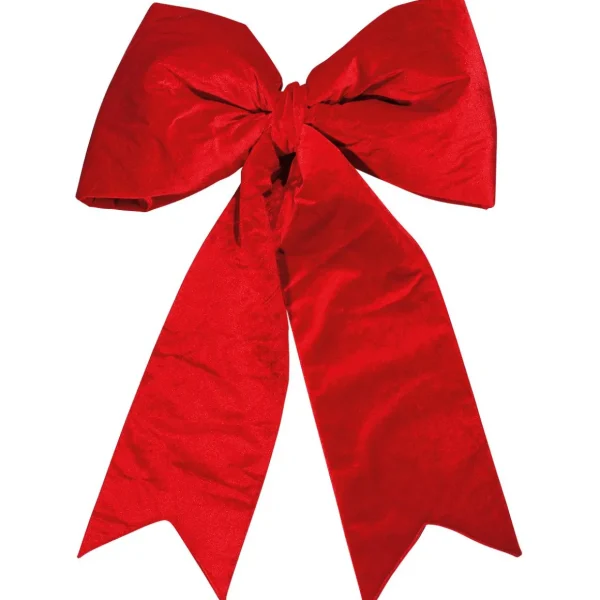 Xxl Weihnachtsdeko^DecoWoerner Weihnachts-Schleife Samt 110 Cm Lang rot