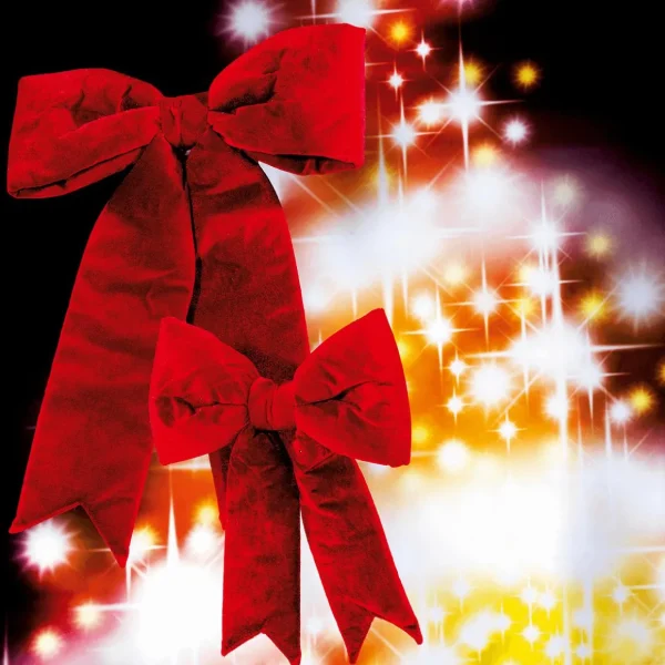 Xxl Weihnachtsdeko^DecoWoerner Weihnachts-Schleife Samt 110 Cm Lang rot