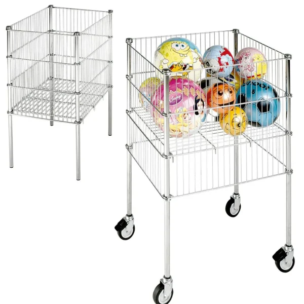 Warenpräsentation^DecoWoerner Wühlkorb Faltbar, 75 Cm Hoch silber