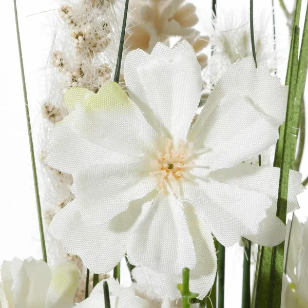 Dekogras^DecoWoerner Wiesenblumen Kunstgräser Mit Blüten weiß