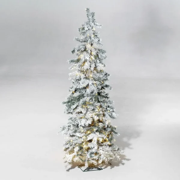 Künstliche Weihnachtsbäume^DecoWoerner Wintertanne, Beschneite Luvi-Kunsttanne Mit LED-Licht, 160 Cm weiß