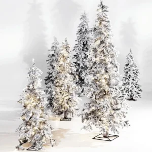 Künstliche Weihnachtsbäume^DecoWoerner Wintertanne, Beschneite Luvi-Kunsttanne Mit LED-Licht, 160 Cm weiß
