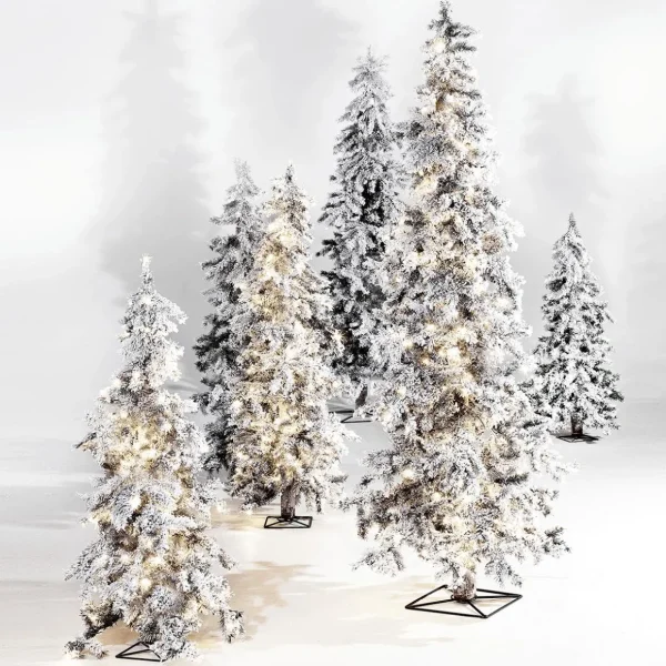 Künstliche Weihnachtsbäume^DecoWoerner Wintertanne, Beschneite Luvi-Kunsttanne Mit LED-Licht, 160 Cm weiß