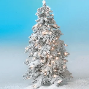 Künstliche Weihnachtsbäume^DecoWoerner Wintertanne, Beschneite Luvi-Kunsttanne Mit LED-Licht, 210 Cm weiß
