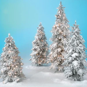 Künstliche Weihnachtsbäume^DecoWoerner Wintertanne, Beschneite Luvi-Kunsttanne Mit LED-Licht, 160 Cm weiß