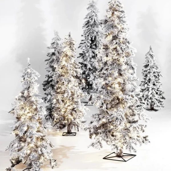 Künstliche Weihnachtsbäume^DecoWoerner Wintertanne, Beschneite Luvi-Kunsttanne Mit LED-Licht, 210 Cm weiß