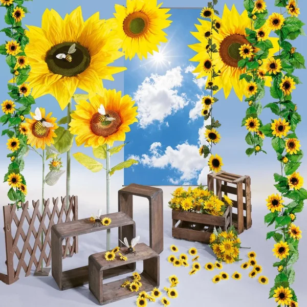 Herbstdeko | Kunstblumen^DecoWoerner XL Mega Sonnenblume 140 Cm gelb