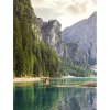 Xxl-Banner | Sommerdeko^DecoWoerner XL-Stoffbanner „Ruderboot Auf Gebirgssee“ Aus Schwer Entflammbarem Fahnenstoff 150 X 200 Cm grün