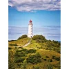 Xxl-Banner | Sommerdeko^DecoWoerner XL-Stoffbanner „weißer Leuchtturm“ Aus Schwer Entflammbarem Fahnenstoff 150 X 200 Cm grün