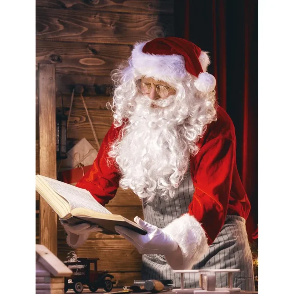 Xxl-Banner^DecoWoerner XL-Stoffbanner "Weihnachtsmann Mit Buch" Aus Schwer Entflammbarem Fahnenstoff 150 X 200 Cm rot