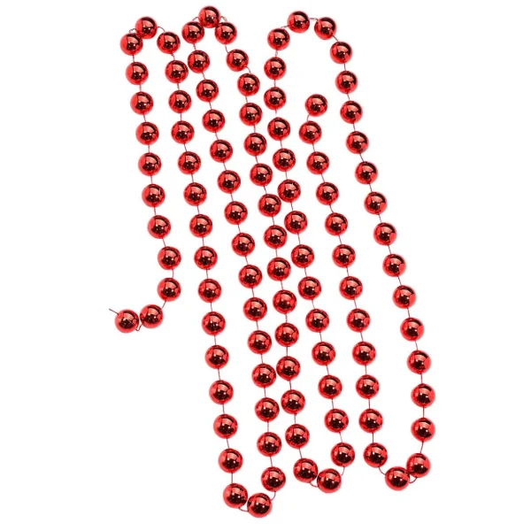 Streudeko | Weihnachtsfiguren^DecoWoerner XXL Deko Perlenkette 270 Cm rot