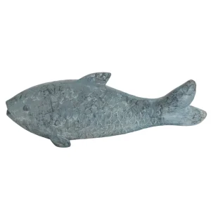 Sommerdeko^DecoWoerner XXL Deko-Fisch Deko-Objekt 48 X 13 X 17 Cm blau