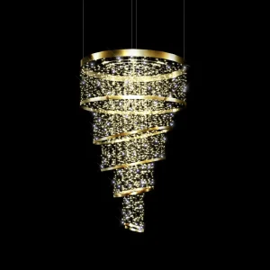 Deko-Licht | Themen-Deko^DecoWoerner XXL Dekolichtobjekt Kronleuchter 200 Cm gold