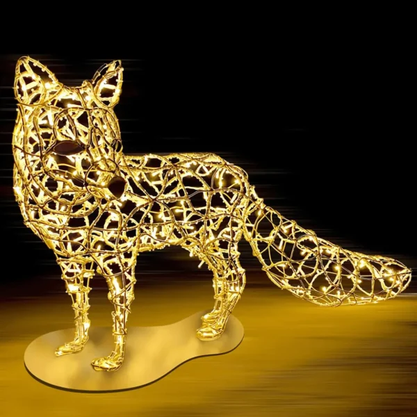 Deko-Licht^DecoWoerner XXL LED Lichtfigur Fuchs Für Außen, 145 Cm silber