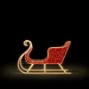Weihnachtsbeleuchtung^DecoWoerner XXL LED Lichtobjekt Schlitten Für Außen 230cm rot
