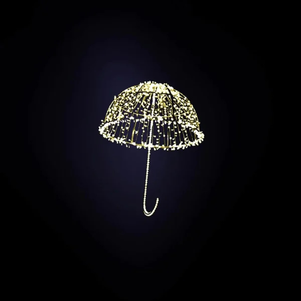 Deko-Licht^DecoWoerner XXL Lichtobjekt LED Regenschirm 200 Cm gold