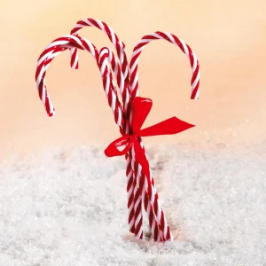 Weihnachtsfiguren^DecoWoerner XXL Zuckerstangen Lebensmittel-Attrappe 5 Stück 40 Cm rot
