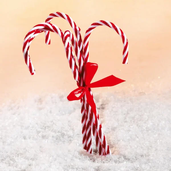Weihnachtsfiguren^DecoWoerner XXL Zuckerstangen Lebensmittel-Attrappe 5 Stück 40 Cm rot