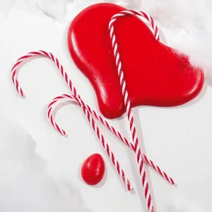 Weihnachtsfiguren^DecoWoerner XXL Zuckerstangen Lebensmittel-Attrappe 5 Stück 40 Cm rot