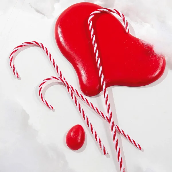 Weihnachtsfiguren^DecoWoerner XXL Zuckerstangen Lebensmittel-Attrappe 5 Stück 50 Cm rot