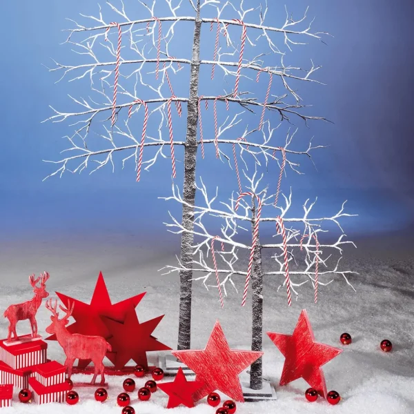 Weihnachtsfiguren^DecoWoerner XXL Zuckerstangen Lebensmittel-Attrappe 5 Stück 40 Cm rot
