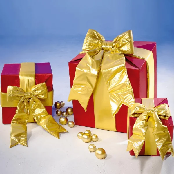 Xxl Weihnachtsdeko^DecoWoerner XXL-Geschenkbox Für Innen 3tlg. Rot mehrfarbig