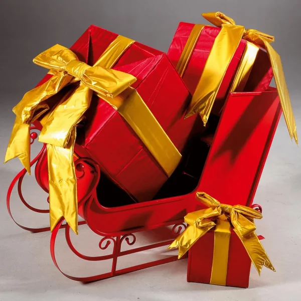Xxl Weihnachtsdeko^DecoWoerner XXL-Geschenkbox Für Innen 3tlg. Rot mehrfarbig