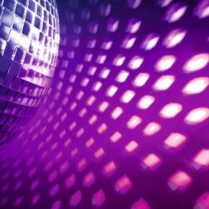 Xxl-Banner | Themen-Banner^DecoWoerner XXL-Planenbanner "Lila Disco-Spiegelkugel" Aus Schwer Entflammbarer LKW-Plane 250 X 330 Cm violett
