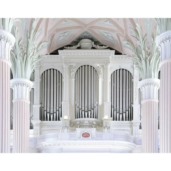 Xxl-Banner | Themen-Deko^DecoWoerner XXL-Planenbanner "Orgel" Aus Schwer Entflammbarer LKW-Plane 250 X 330 Cm weiß