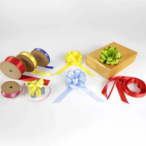 Geschenkschleifen^DecoWoerner Ziehschleifen Satin 25 Mm / Ø 10 Cm