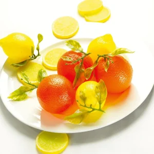 Obst & Früchte^DecoWoerner Zitronen Lebensmittel-Attrappe, 3 Stück gelb
