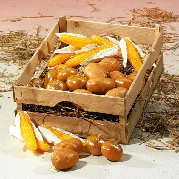 Gemüse & Kräuter^DecoWoerner Zwiebel Lebensmittel-Attrappe, Pack à 3 Stück braun